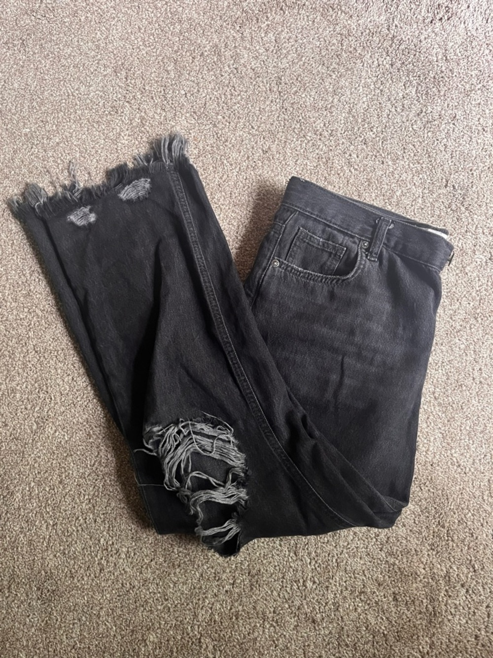 We The Free Black Button-Fly Jeans